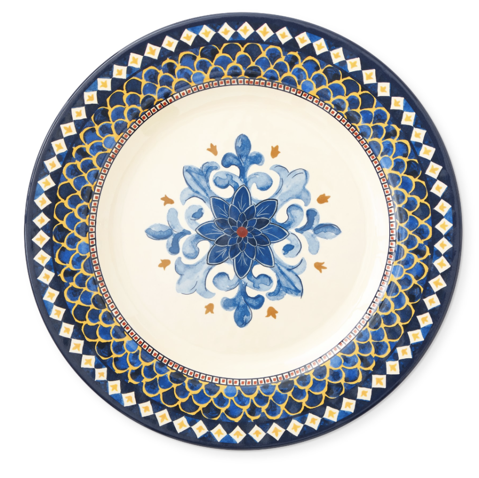 a plate with a flower design