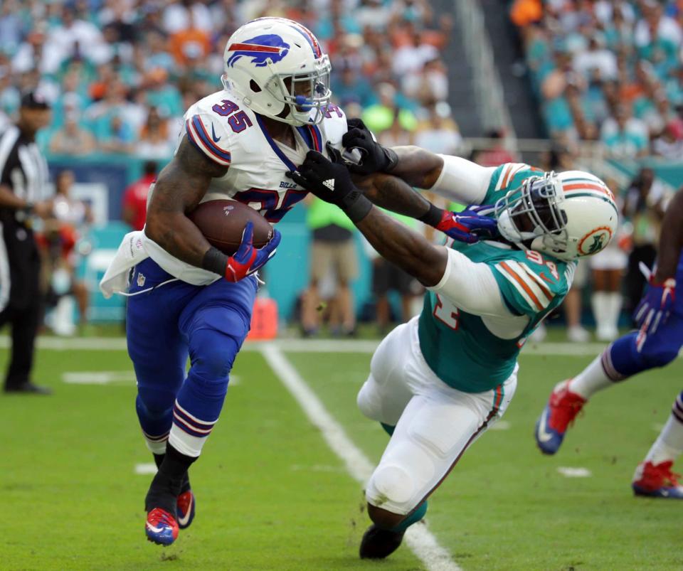 Drafted in the fifth round in 2013 by the Miami Dolphins, Mike Gillislee's most productive NFL seasons instead came with the AFC East rival Buffalo Bills.