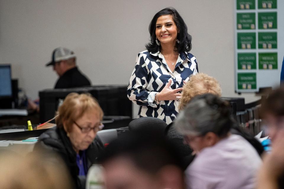 Doña Ana County Clerk Amanda López Askin oversees ballot canvassing on Wednesday, Nov. 9, 2022, at the Bureau of Elections Warehouse.