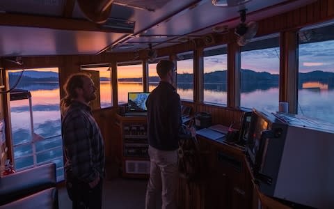 Sunset view from the bridge of MV Swell - Credit: Maple Leaf Adventures