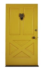 The bright yellow front door to her home in Brentwood, which was sold for $10,000.  / Credit: Julien's Auctions