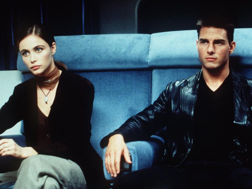 Emmanuelle Beart and Cruise in De Palma’s ‘Mission: Impossible’ in 1996 (Murray Close/Paramount/Kobal/Shutterstock)