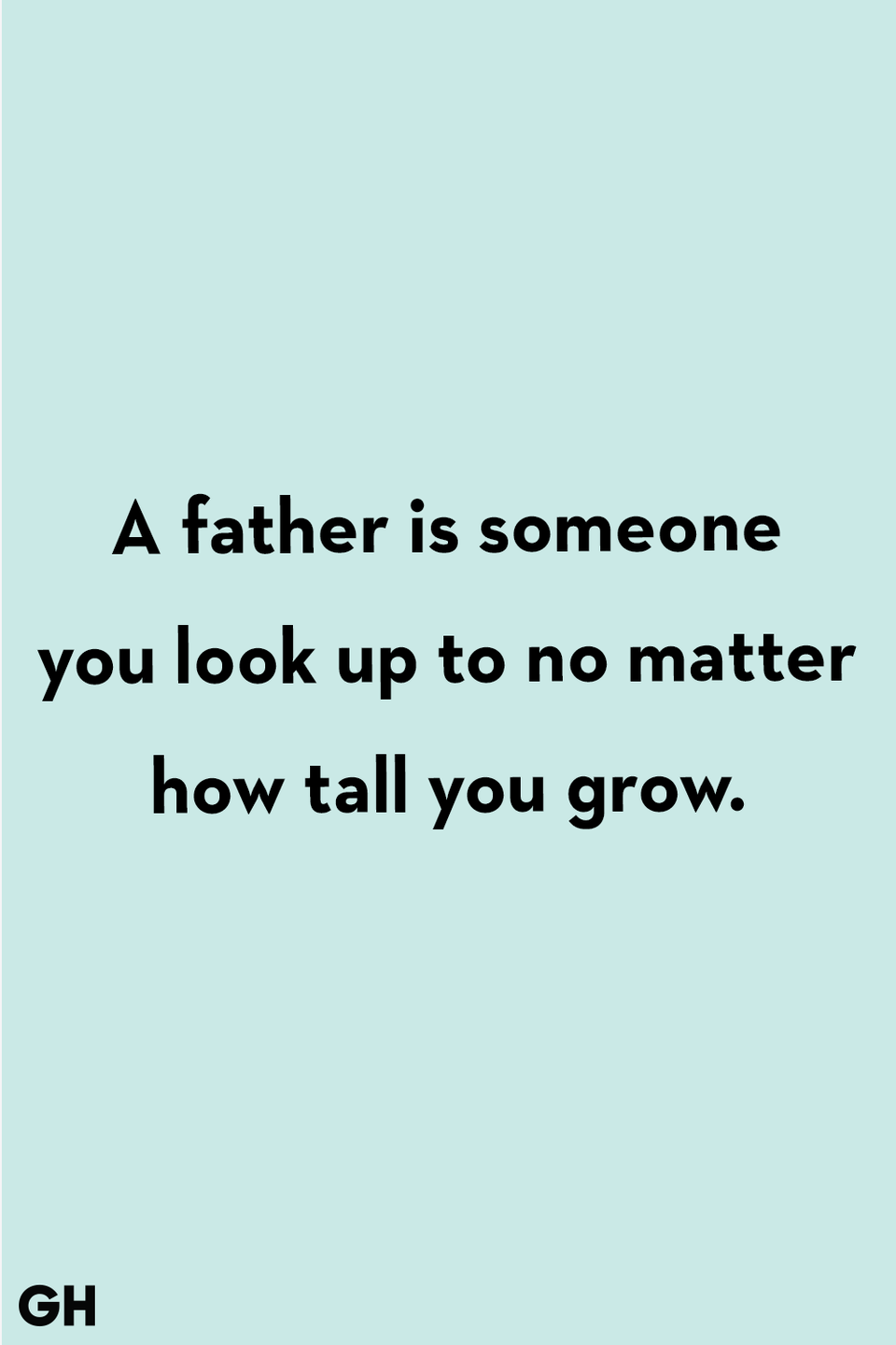 <p>A father is someone you look up to no matter how tall you grow.</p>