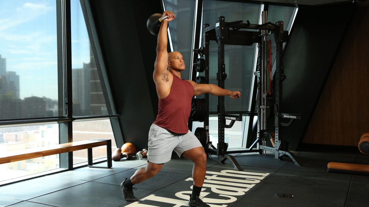 a person lifting weights