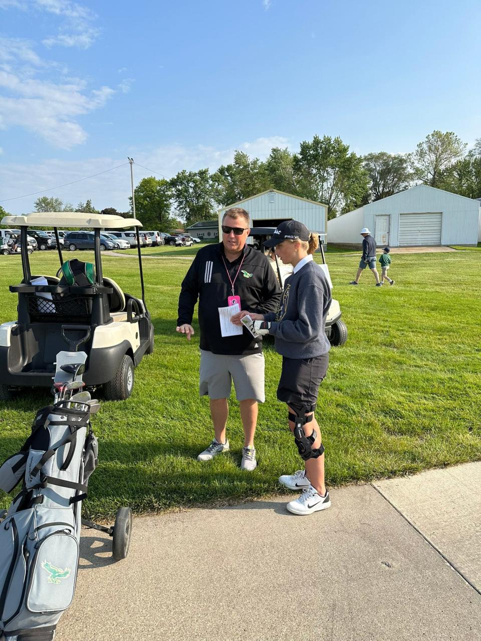 Woodward-Granger's Lindsay Mescher gets set to compete during the first day of the Class 1A state golf tournament on Thursday, May 25, 2023.