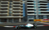 Mercedes' German driver Michael Schumacher drives during the third practice session at the Circuit de Monaco on May 26, 2012 in Monte Carlo ahead of the Monaco Formula One Grand Prix. AFP PHOTO / DIMITAR DILKOFFDIMITAR DILKOFF/AFP/GettyImages