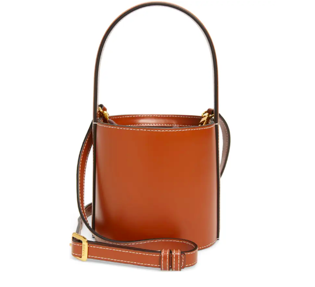 6) Mini Bissett Leather Bucket Bag