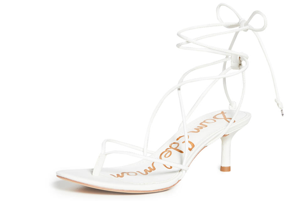 white heel, sandals, sam edelman