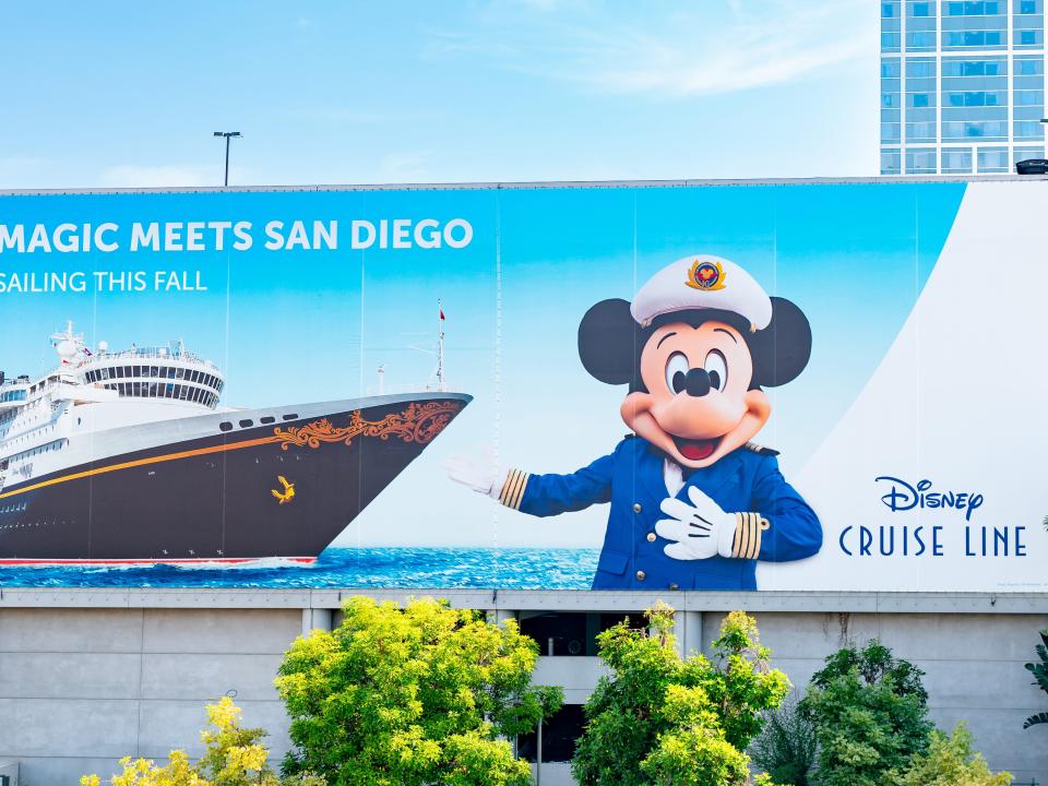 Billboard promoting Disney Cruise Line in San Diego, California, in 2022.