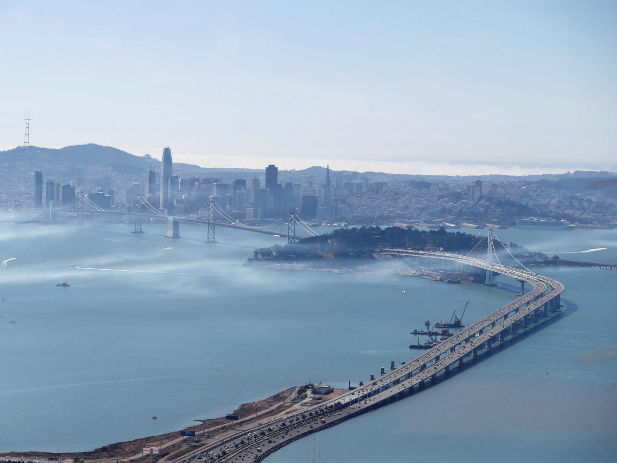 The San Francisco-Oakland Bay Bridge and San Francisco are seen from Oakland, California: REUTERS/Stephen Lam