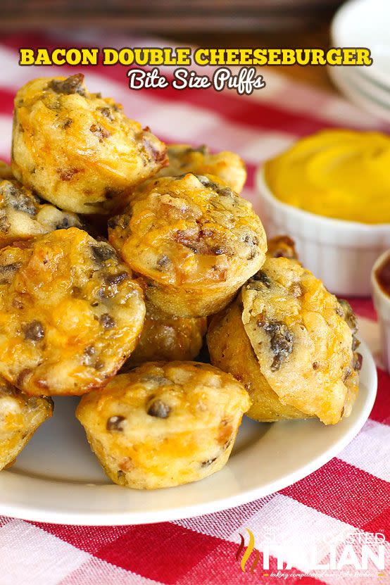 Bite-Size Bacon Double Cheeseburger Puffs