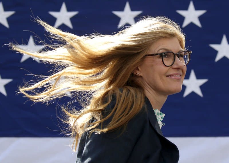Connie Britton arrives to introduce Sen. Kirsten Gillibrand at an event in Central Park West in New York City on March 24, 2019. The actor turns 57 on March 6. File Photo by John Angelillo/UPI