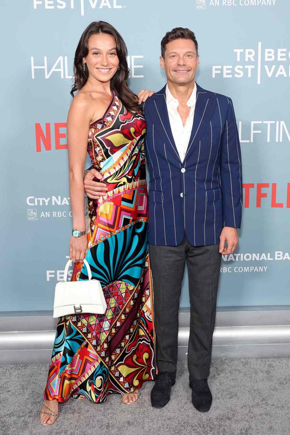 Aubrey Paige and Ryan Seacrest attend the Tribeca Festival Opening Night &amp; World Premiere of Netflix's Halftime on June 08, 2022 in New York City.