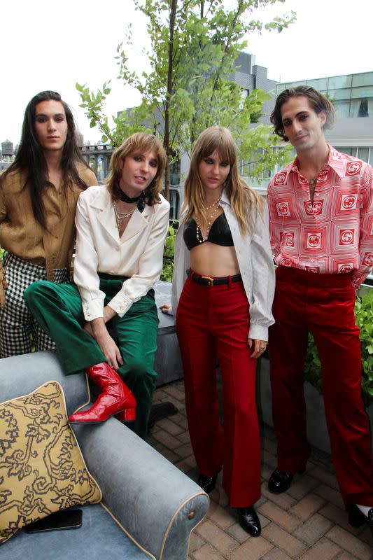 Rock band Maneskin poses for pictures in New York City