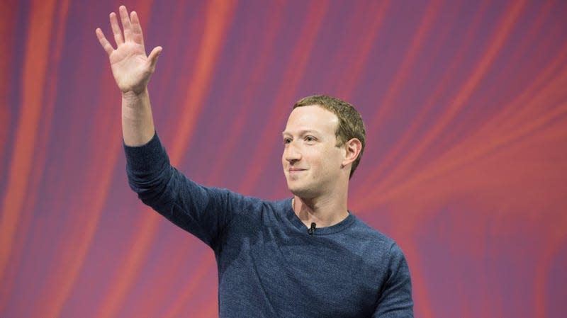 Photo of Mark Zuckerberg waving