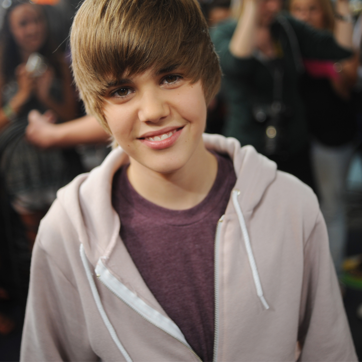  Justin Bieber poses at the Much Music Environment, August 7th, 2009. Bieber, a 15-year-old from Stratford, recently hit it big after singing on YouTube. 