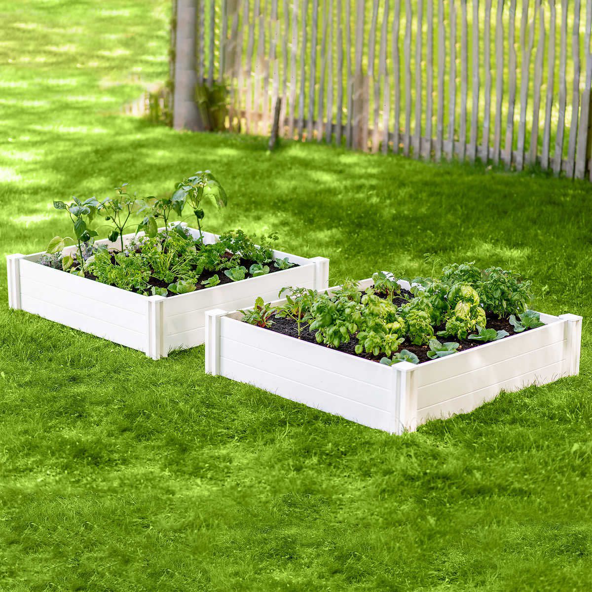 Vita White Vinyl Raised Garden Bed