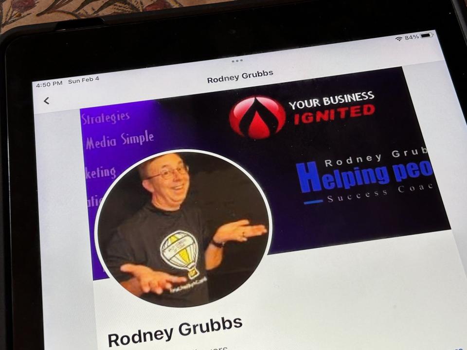 Screenshot of Pickleball Rocks CEO Rodney "Rocket" Grubbs' website for his life coaching business.