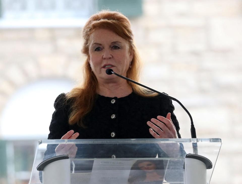 <div class="inline-image__caption"><p>Sarah Ferguson, The Duchess of York, speaks during a public memorial for singer Lisa Marie Presley, the only daughter of Elvis Presley, at Graceland Mansion in Memphis, Tennessee, U.S. January 22, 2023.</p></div> <div class="inline-image__credit">REUTERS/Nikki Boertman</div>