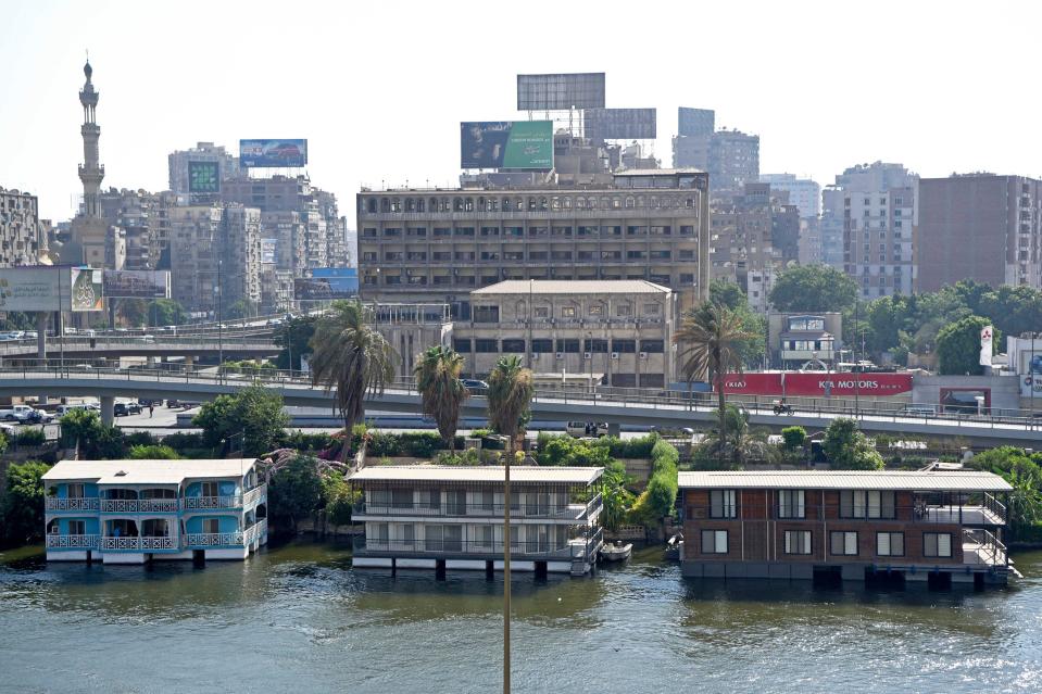 Houseboats on the bank of the River Nile, Cairo.