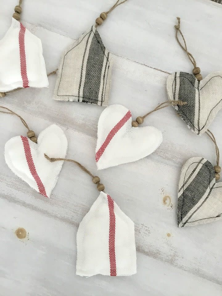 farmhouse fabric ornaments