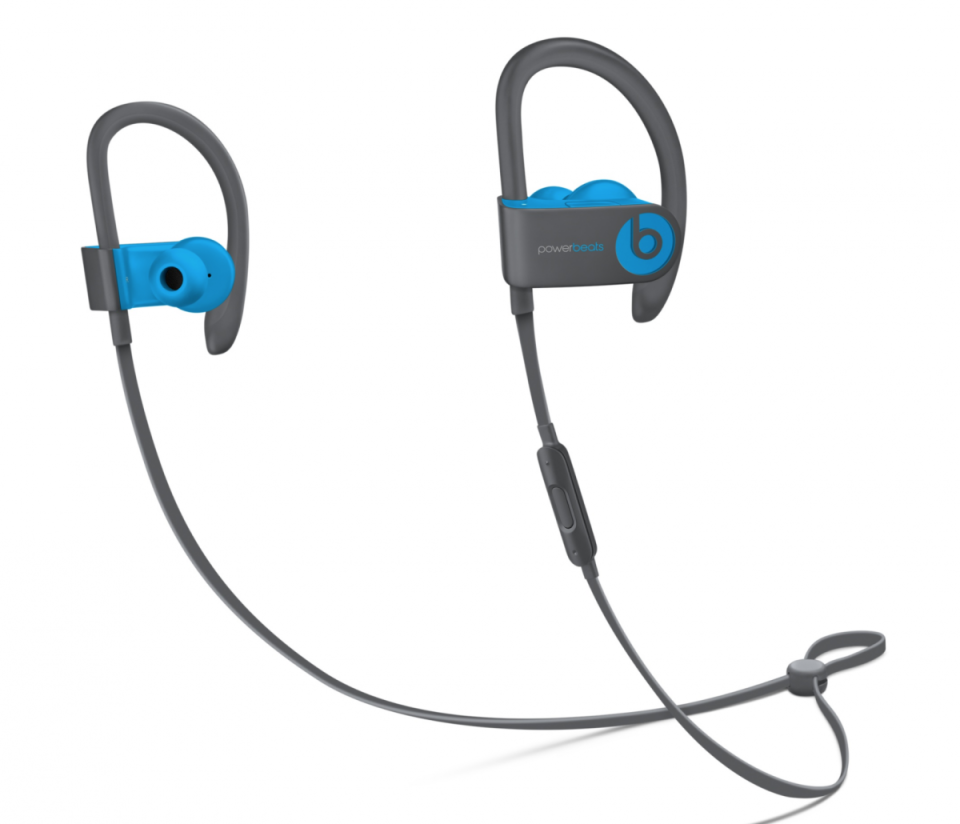 The PowerBeats 3 earbuds are lightweight, sweat-resistant and cordless, with up to 12 hours of battery life. Source: Beats 