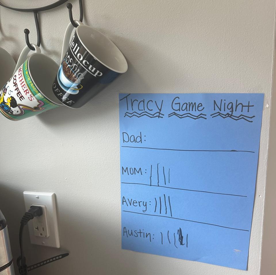 The Tracy family enjoys keeping track of who wins board games when WooSox manager Chad Tracy returns home to Cincinnati in the offseason.