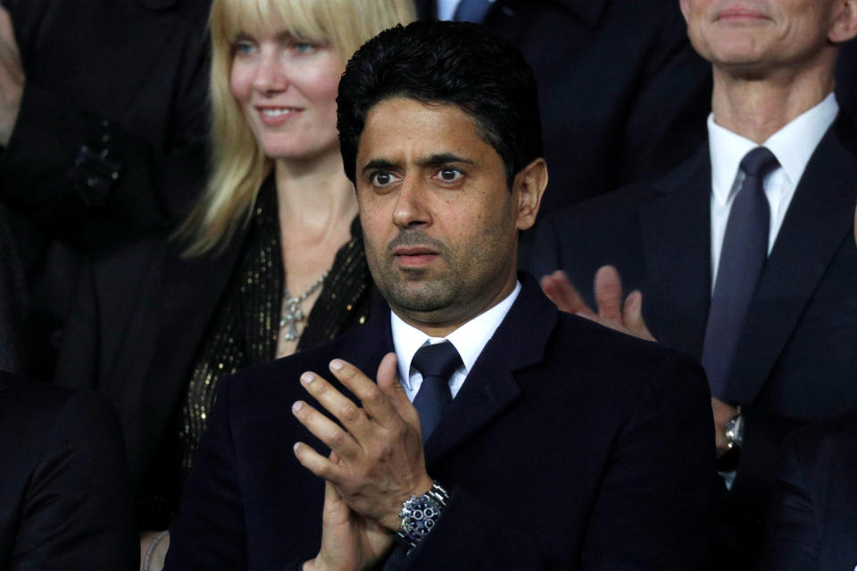 Paris Saint-Germain president Nasser Al-Khelaifi is in some hot water. (REUTERS/Charles Platiau)