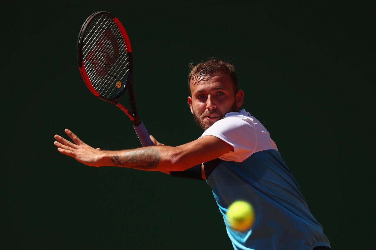 Evans in action on clay in Monte Carlo last week: Getty Images