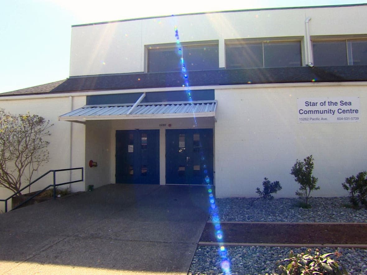 Star of the Sea Community Centre in White Rock is owned by the local parish. The White Rock Pride Society says it is being discriminated against because its request to rent the hall was refused. (Nic Amaya/CBC - image credit)