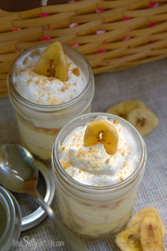 <p>Domestic Superhero</p><p>You can eat the whole thing and don't have to share.</p><p><strong>Get the recipe: </strong><a href="http://domesticsuperhero.com/guest-post-mini-banana-puddings/" rel="nofollow noopener" target="_blank" data-ylk="slk:Mini Banana Puddings;elm:context_link;itc:0;sec:content-canvas" class="link "><strong>Mini Banana Puddings</strong></a></p>