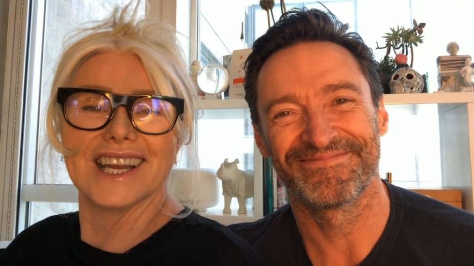 Deborra and Hugh smiling