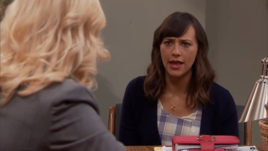 Ann talking to Leslie in "Parks and Recreation"