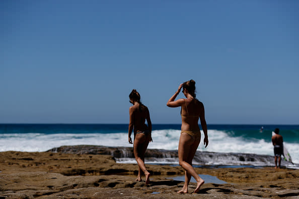 Sydneysiders cool off at Tamarama Beach in Sydney, Australia.