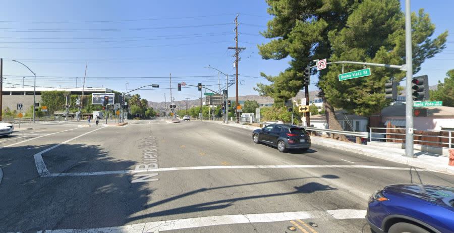 The dangerous intersection of Vanowen and Buena Vista Streets in Burbank that neighbors want solutions for. 
