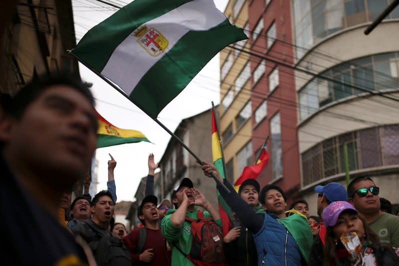 Protest against Bolivia's President Evo Morales in La Paz