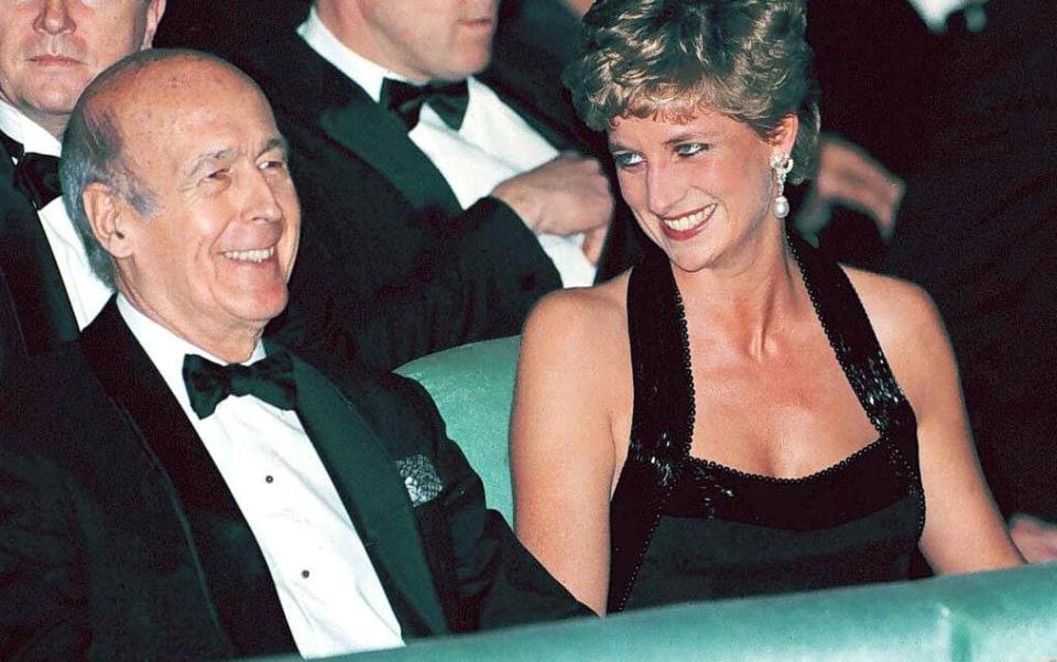 Princess Diana with Valery Giscard d'Estaing - Credit: Sipa Press/Rex