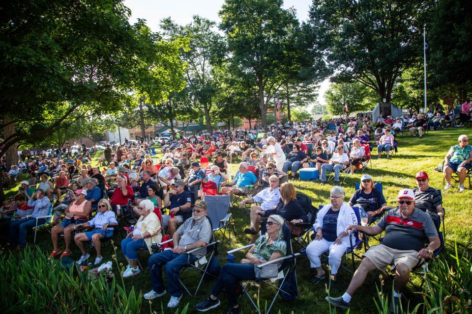 A crowd gathered Saturday on the Court Square to hear Bad Animals. The next concert is scheduled for 6:30 p.m. July 15. The AC/DC tribute band Dirty Deeds will perform.