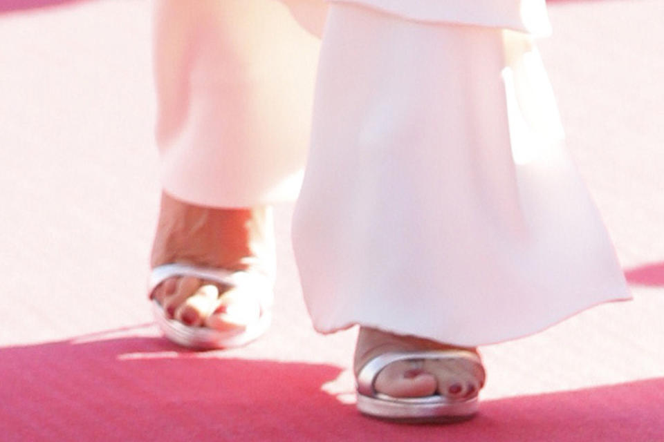 A closer view of Penelope Cruz’s heels. - Credit: GTres/Splash News