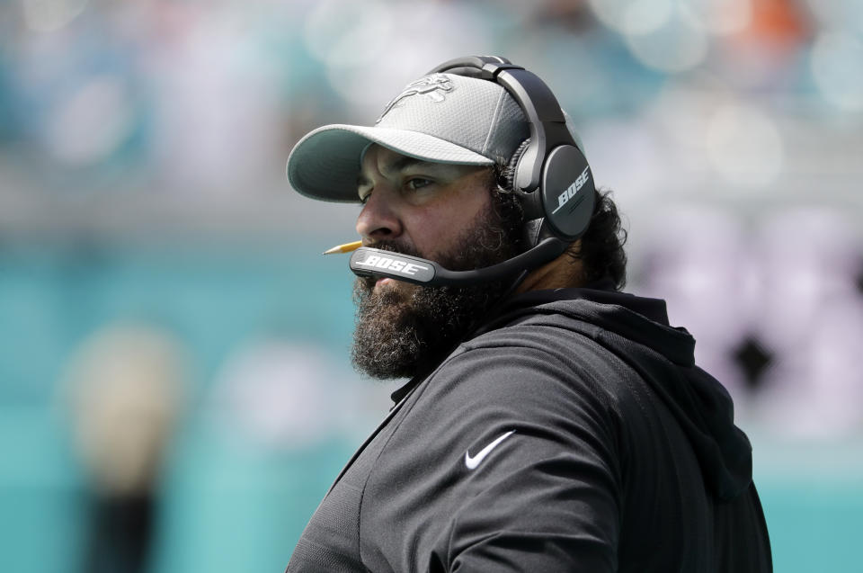 Lions’ rookie head coach Matt Patricia had a tense exchange with a reporter on Wednesday. (AP)