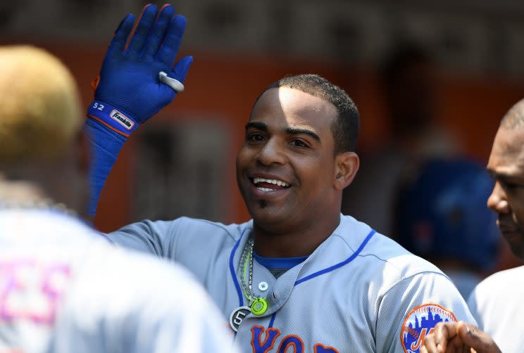 Yoenis Cespedes and his awesome cars are back. (Getty Images/Thearon W. Henderson)