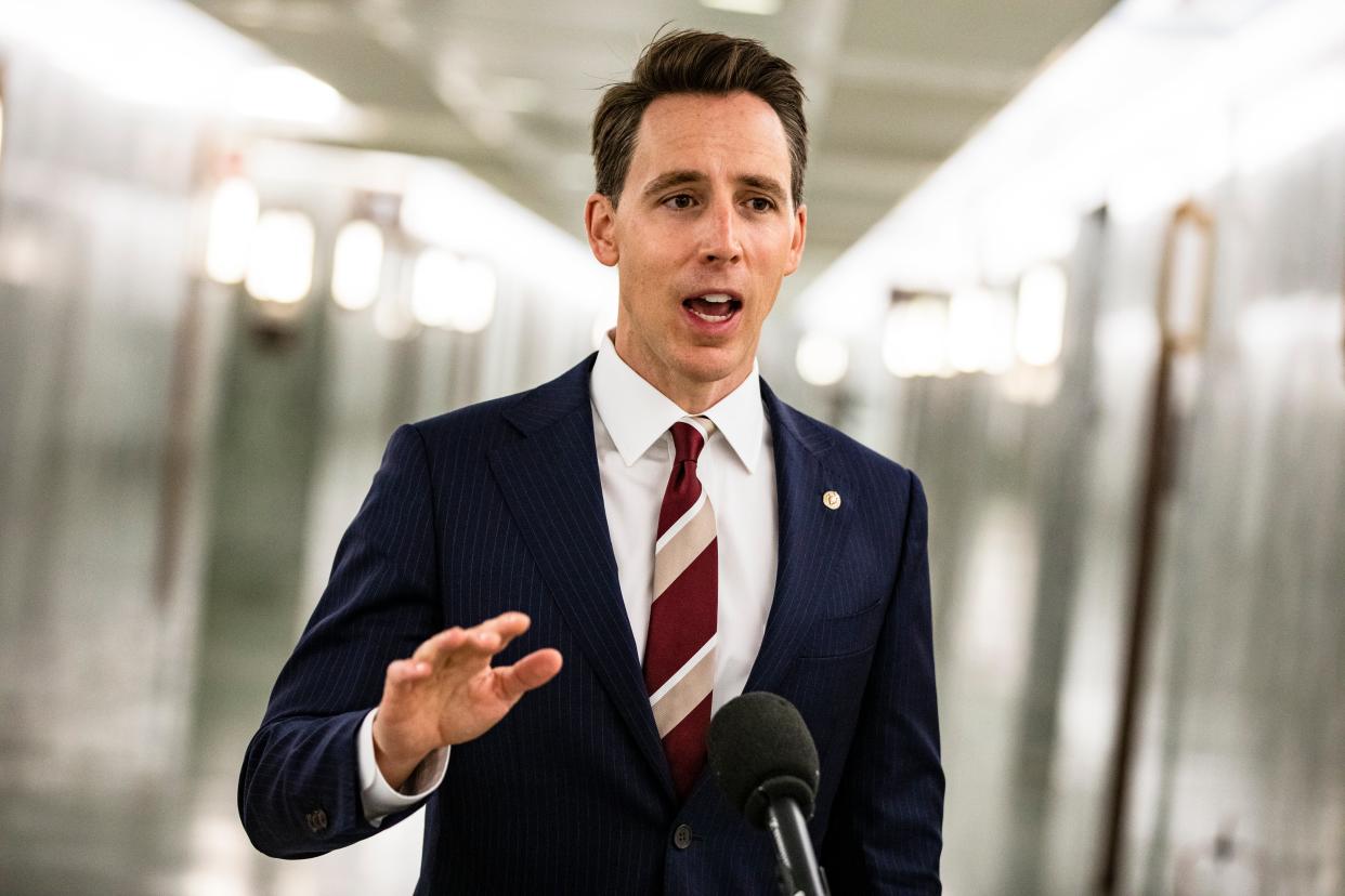 <p>Josh Hawley blocks Biden cabinet appointment</p> (Photo by Samuel Corum/Getty Images)