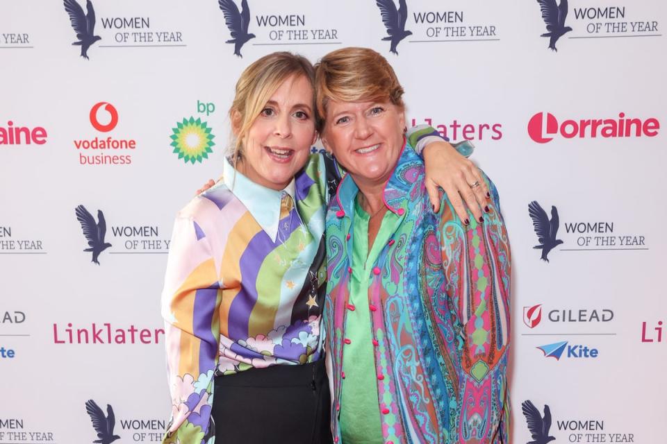 Women of the Year Awards 2022: Mel Giedroyc and Clare Balding attend the Women of the Year Lunch & Awards at Royal Lancaster Hotel on October 10, 2022 in London, England. The awards recognise and celebrate 400 women from across the UK who have achieved remarkable things this year. (Dave Benett)