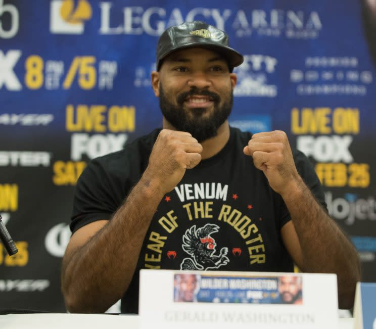 Gerald Washington played football for USC and is 18-0-1 in his pro boxing career. (Getty)