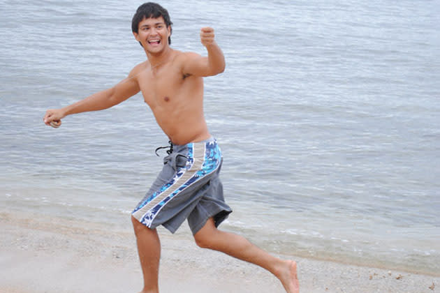 Kapamilya actor Matteo Guidicelli enjoying the summer sun and sand for the ABS-CBN summer station ID.