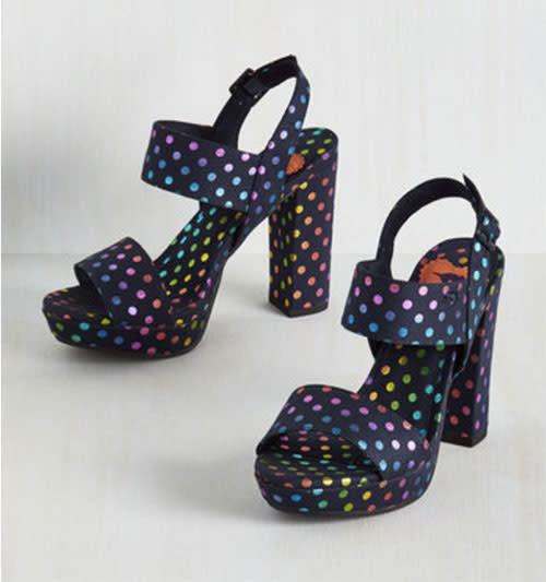 mod cloth polka dot heels