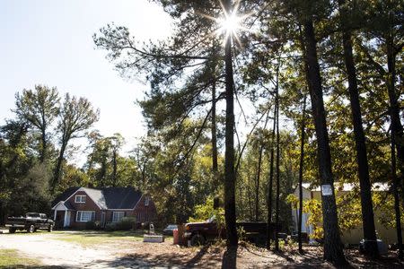 The home of Brent Nicholson, where police officers confiscated thousands of guns, is pictured in Pageland, South Carolina, November 10, 2015. REUTERS/Jason Miczek