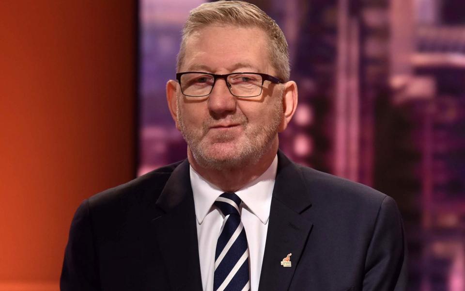 Len McCluskey said: 'Language is important and I apologise to Peter Mandelson and anyone else if mine has caused hurt' - JEFF OVERS/BBC/AFP via Getty Images