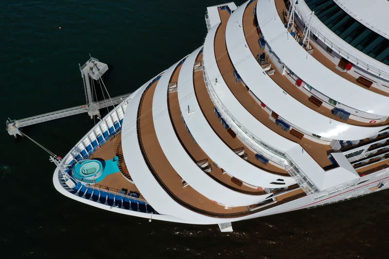 FILE PHOTO: The Carnival Panorama cruise ship sits docked in Long Beach