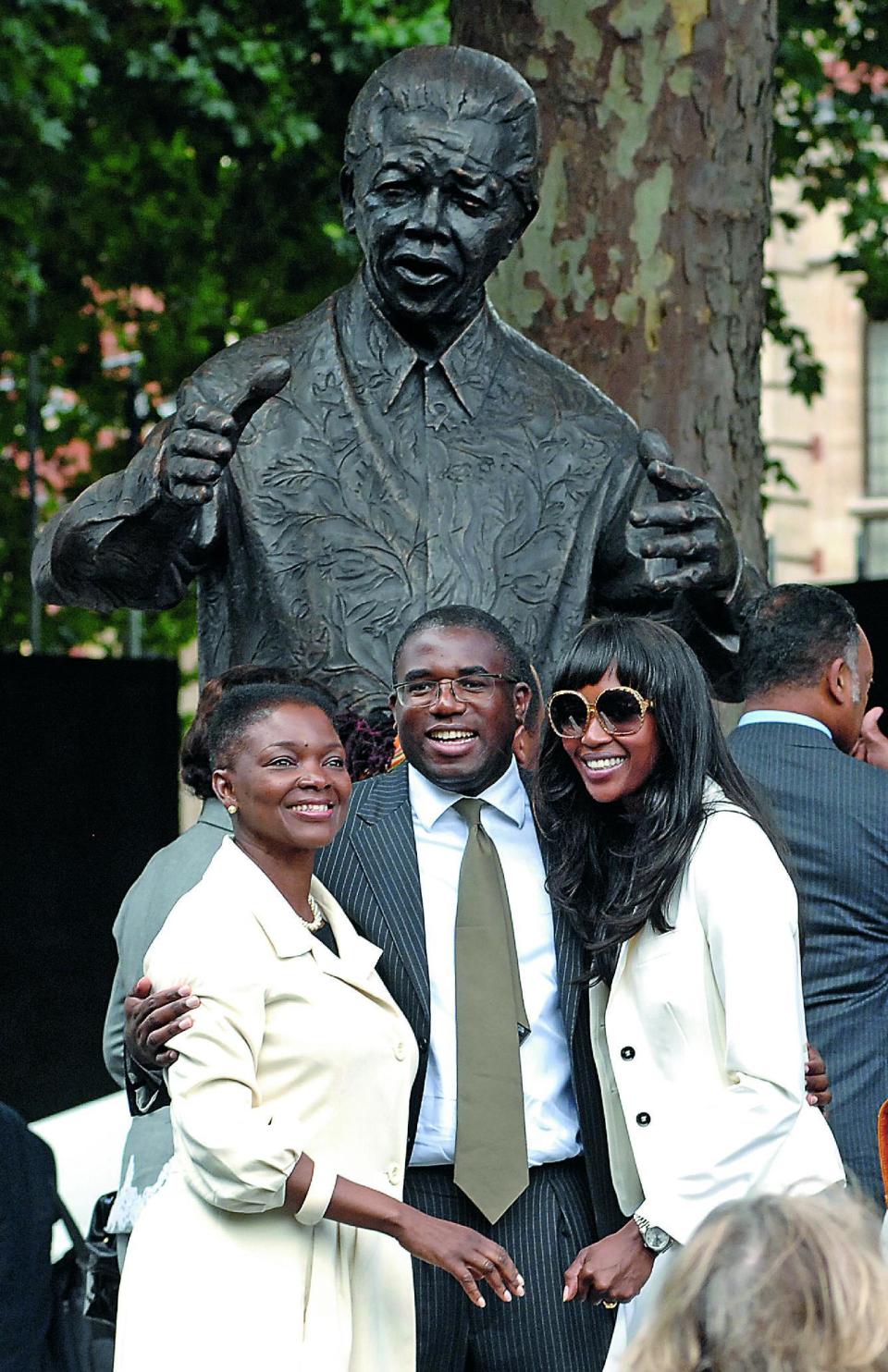 With Baroness Amos and Naomi Campbell at the unveiling of the Mandela statue in 2007 (Daniel Deme / WENN)